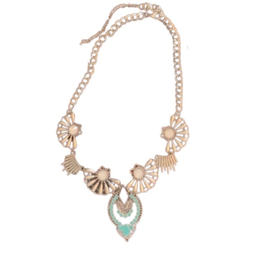Beautiful turquoise color silver color  necklace
